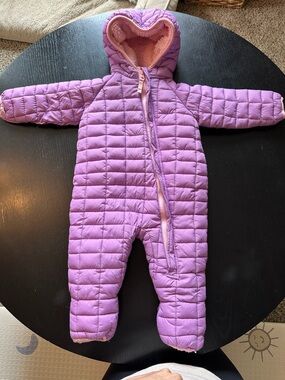 Snozu Purple Quilted Baby Snowsuit